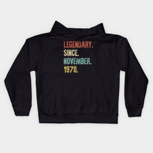 Retro Vintage 50th Birthday Legendary Since November 1970 Kids Hoodie